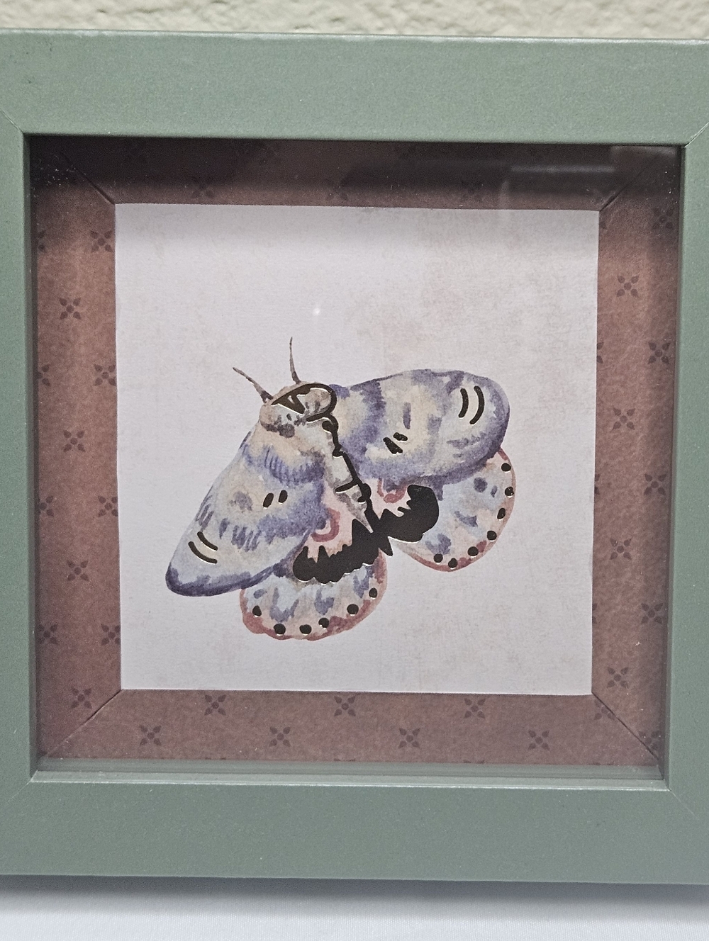 Moth Shadow Box Wall Art - Handcrafted - Picture 4 of 5